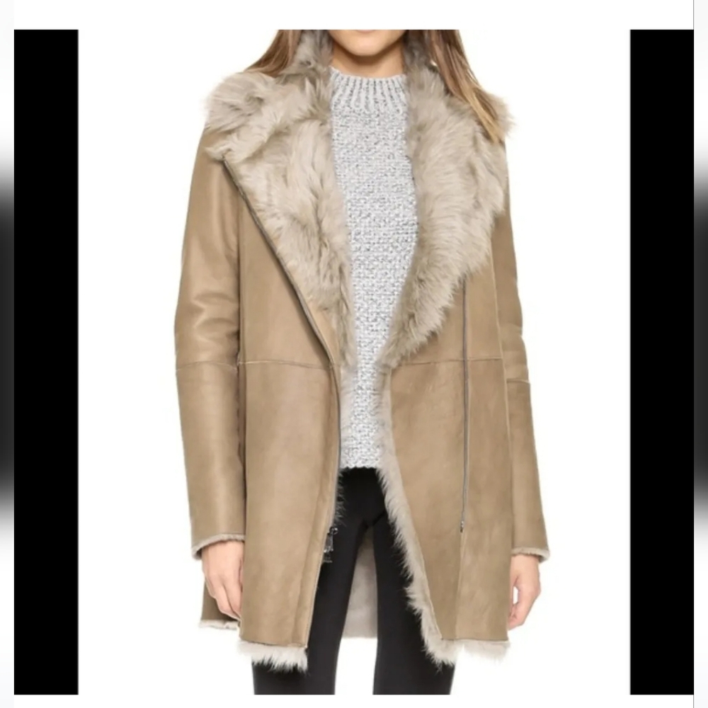 Vince Fur Lined Shearling Jacket Size XS